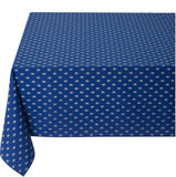$45 60" Sq White on Blue Coated-Cotton Tablecloth - Use on a 30 to 45 inch square table for 2 to 4 Place Seating or use a Slip-Leaf Expansion-Length Rectangular Table that seats 4 to 6!