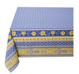 $79 60" Sq 2-4 Place 6-Pcs Ensemble Set of 1-Bastide Lavender and Yellow Plain Cotton Tablecloth +4 Matching Napkins +1 Tidy Fabric Bread Basket - Dine in French Provence Lavender Style!