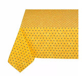 $30 60" Square MARAT Tradition Blue Floral Calissons Buds on Yellow Plain Cotton Tablecloth - Use a 30 to 40 inch round or square table for 2 to 4 Place Seating or use a Slip-Leaf or Drop-Leaves Rectangular Table that comfortably seats 4 to 6 persons!