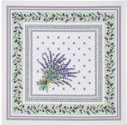 $85 60" Rd Lavender Tablecloth 2-4 Place 6-Pcs Ensemble Set of 1-Lavender Flowers Theme Plain Cotton Tablecloth +4 Matching Napkins +1 Tidy Fabric Bread Basket – Enjoy a Lauris Lavender Tabletop!