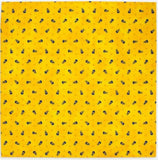 $30 60" Square MARAT Tradition Blue Floral Calissons Buds on Yellow Plain Cotton Tablecloth - Use a 30 to 40 inch round or square table for 2 to 4 Place Seating or use a Slip-Leaf or Drop-Leaves Rectangular Table that comfortably seats 4 to 6 persons!