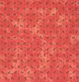 $49 60" Sq Rust-Orange Filigree Floral Banner with Allover Red calissons Buds Coated Cotton Tablecloth - Use on a 30 to 45 inch square table for 2 to 4 Place Seating or use a Slip-Leaf Expansion-Length Rectangular Table that seats 4 to 6!