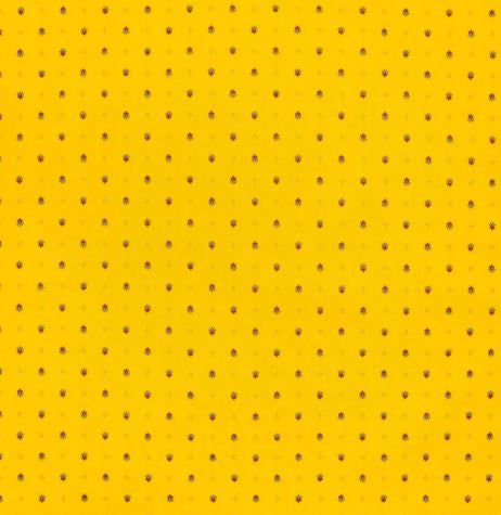$49 70" Round Tissus-Toselli Red Allover Floral Calissons Buds on Yellow Plain Cotton Tablecloth – Set Your Tabletop with a Sunny Red Wine Theme!