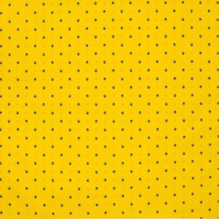 $5.50 Tissus Toselli Blue Allover Calissons on Yellow 18" x 18" Napkins in Plain Cotton – Brighten Your Table with French Blue Skies Flair!