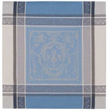 $55 64" Sq Versailles Blue Gray Seats 2-4 Jacquard Stain-Proof Tablecloth | Use a 30 to 45 inch round or square table for 2 to 4 Place Seating or use a Slip-Leaf or Drop-Leaves Rectangular Table that comfortably seats 4 to 6 persons!