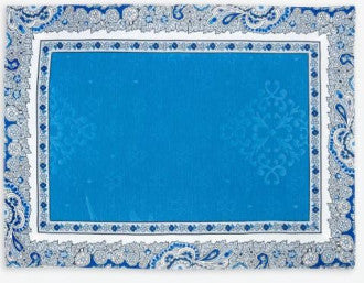 $355 2-16 Place 36-Piece Mediterranean Seaside Blue & White Placemats Ensemble Set For 6-16 Ft Tables
