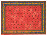 $5.50 MARAT Tradition 18" x 18" Allover Red Calissons on Orange Rust Plain Cotton Napkins for Matching Ensemble Sets – Distinguish Your Table with a Red & Orange Vineyard Sunset!