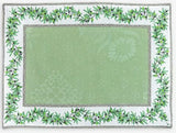 $5.50 Tissus Toselli 18" x 18" Allover Beige Calissons on Soft Green Plain Cotton Napkins for Matching Ensemble Sets – Add Provence Soft-Green Harmony to Your Table!