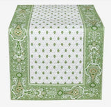 $5.50 MARAT Bastide 18" x 18" Allover Green Calissons on White Plain Cotton Napkins for Matching Ensemble Set – Dress Your Table in French Green & White Garden Style!