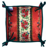 $5.50 MARAT Tradition 18" x 18" Allover Red Calissons on Orange Rust Plain Cotton Napkins for Matching Ensemble Sets – Distinguish Your Table with a Red & Orange Vineyard Sunset!