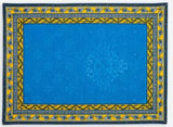 $15 Avignon 19" x 13" Blue Cadre-Bordered Placemat – Blue Delft Center with Provençal Blue & Yellow Border