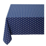 $30 60" Square MARAT Bastide White Allover Floral Calissons Buds on Dark Marine Blue Plain Cotton Tablecloth - Use a 30 to 40 inch round or square table for 2 to 4 Place Seating or use a Slip-Leaf or Drop-Leaves Rectangular Table that comfortably seats 4 