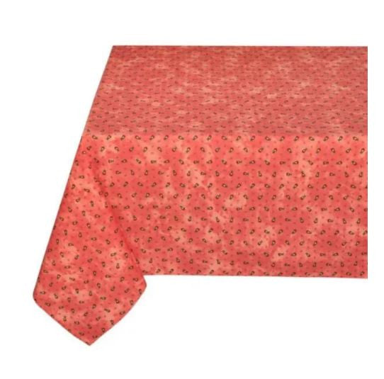 $30 60" Sq Yellow Floral Calissons Buds on Rust-Orange Plain Cotton Tablecloth Seats 2-6 - Use a 30 to 40 inch round or square table for 2 to 4 Place Seating or use a Slip-Leaf or Drop-Leaves Rectangular Table that comfortably seats 4 to 6 persons!