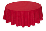 $19 60" Round Tissus-Toselli Yellow Allover Floral Calissons Buds on Red Plain Cotton Tablecloth – Set Your Tabletop with a Sunset & Red Wine Theme!