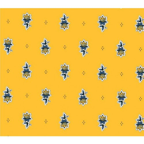 $5.50 MARAT Avignon 18" x 18" Allover Blue Calissons on Yellow Plain Cotton Napkins for Matching Ensemble Sets – Dress Your Table in French Blue & Yellow Colors Theme!