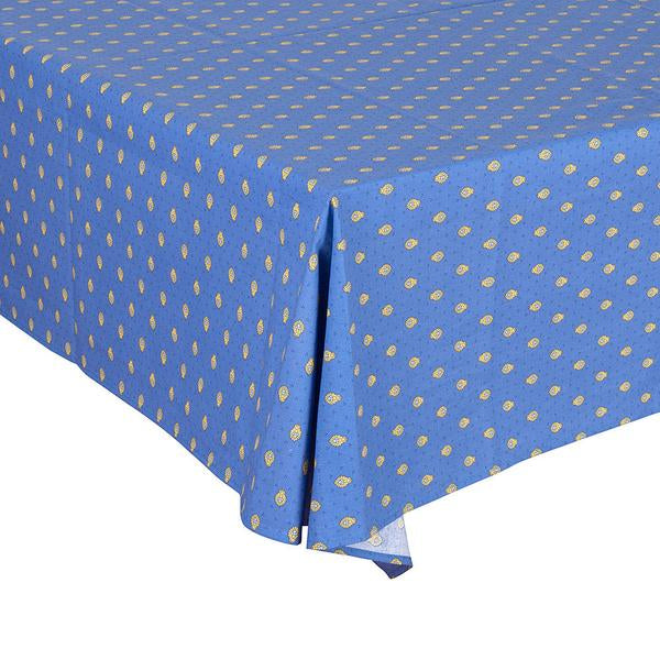 $30 60" Sq Yellow Allover Calisson Buds on Lavender Plain Cotton Tablecloth - Use a 30 to 40 inch round or square table for 2 to 4 Place Seating or use a Slip-Leaf or Drop-Leaves Rectangular Table that comfortably seats 4 to 6 persons!