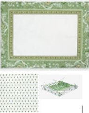 $450 2-20 Place 45-Piece Green Garden Scene Dining Room or Outdoor Terrace Placemats Ensemble Set for 6 to 20 Ft Tables