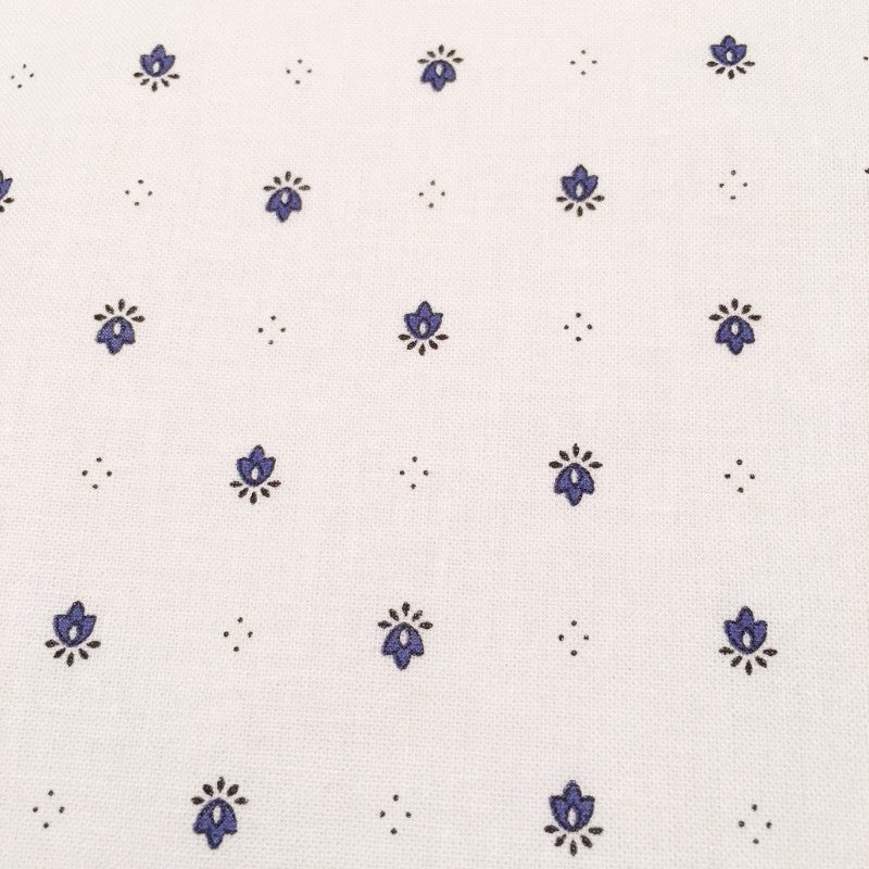 $5.50 Tissus Toselli 18" x 18" Allover Blue Calissons on White Plain Cotton Napkins for Matching Ensemble Sets– Dress Your Table in Classic Provence Blue & White!