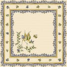 $5.50 Tissus Toselli Moustiers Blue Birds Double-Bordered Design 18" x 18" Napkins on White in Plain Cotton – Capture French Artistry with Moustiers Birds Table Linens!