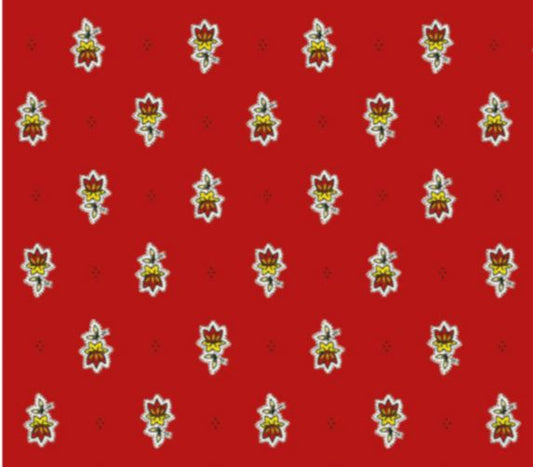 $5.50 Marat Avignon Gold Allover Calissons on Burgundy Red 18" x 18" Napkins in Plain Cotton for Matching Ensemble Sets – Brighten Your Table with Provençal Sunshine & Burgundy Flair!