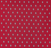 $45 60" Rd Grey Calissons Floral Buds on Red 2-4 Place 6-Pcs Ensemble Set 1-Burgundy Red & Grey Plain Cotton Tablecloth +4 Matching Napkins +1 Tidy Fabric Bread Basket - French Parisian Red Bistro Dining!