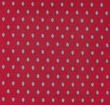 $45 60" Rd Grey Calissons Floral Buds on Red 2-4 Place 6-Pcs Ensemble Set 1-Burgundy Red & Grey Plain Cotton Tablecloth +4 Matching Napkins +1 Tidy Fabric Bread Basket - French Parisian Red Bistro Dining! 