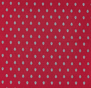 $49 60" Sq 2-4 Place 6-Pcs Ensemble Set of 1-Red with Grey Calissons Buds Plain Cotton Tablecloth +4 Matching Napkins +1 Tidy Fabric Bread Basket - – Dine in Parisian Red Bistro Style!