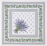 $85 60" Rd Lavender Tablecloth 2-4 Place 6-Pcs Ensemble Set of 1-Lavender Flowers Theme Plain Cotton Tablecloth +4 Matching Napkins +1 Tidy Fabric Bread Basket – Enjoy a Lauris Lavender Tabletop!