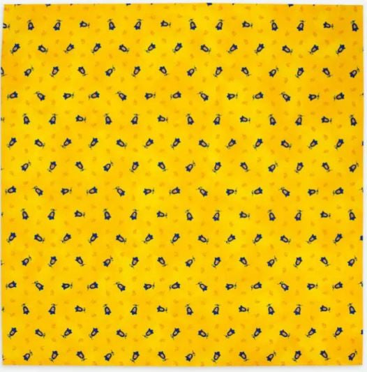 $5.50 MARAT Tradition Allover Blue Calissons on Yellow 18" x 18" Plain Cotton Napkins for Matching Ensemble Sets – Dress Your Table in Provence Sky-Blue & Yellow-Sunshine!