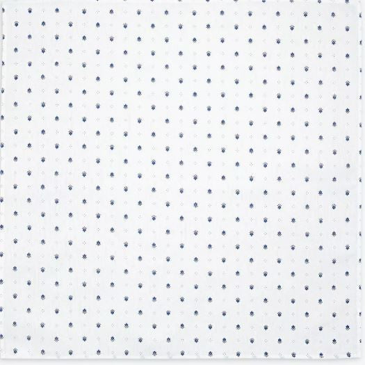 $5.50 Tissus Toselli 18" x 18" Allover Blue Allover Calissons Buds on White Plain Cotton Napkins 