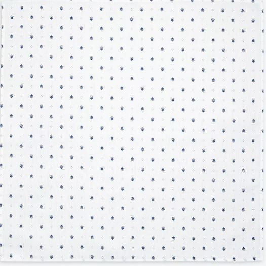 $79 60" Rd 6-Pcs 2-4 Place Lavender on Blue Tablecloth  Ensemble Set of 1-White with Blue Calissons Buds Plain Cotton Tablecloth +4 Matching Napkins +1 Tidy Fabric Bread Basket -– Enjoy Blue Sky Bistro Dining!