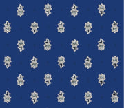 $109 70" Rd 2-6 Place 8-Pcs Ensemble Set Includes 1-Avignon Blue on White Plain Cotton Tablecloth +6 Matching Napkins +1 Tidy Fabric Bread Basket - The Standard for Provence Outdoor Dining Tabletops!