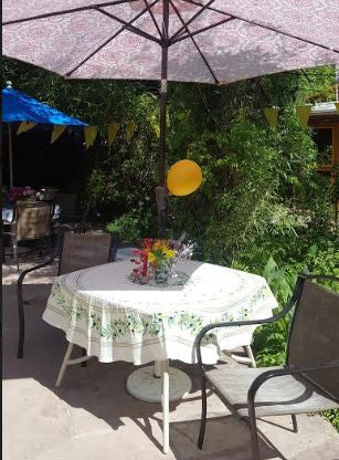 $5..Order Umbrella Pole Hole Ring Installed into Any Tablecloth for Cotton-Print or Jacquard Tablecloth for Outdoor Patio or Terrace Round or Square Table Umbrella 1 9/16" ID Pole Hole Ring with Installation included - Enable your Bistro or Patio Tableclo