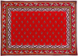 $5.50 Marat Avignon Gold Allover Calissons on Burgundy Red 18" x 18" Napkins in Plain Cotton for Matching Ensemble Sets – Brighten Your Table with Provençal Sunshine & Burgundy Flair!