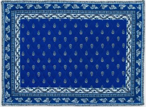 $5.50 MARAT Avignon 18" x 18" Allover White Calissons on Blue Plain Cotton Napkins for Matching Ensemble Sets – Dress Your Table in French Blue & White Theme!