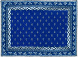 $5.50 MARAT Avignon 18" x 18" Allover White Calissons on Blue Plain Cotton Napkins for Matching Ensemble Sets – Dress Your Table in French Blue & White Theme!
