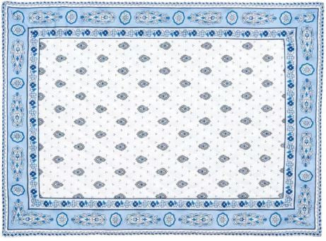 $5.50 MARAT Bastide 18" x 18" Allover Blue Calissons on White Plain Cotton Napkins for Matching Ensemble Sets – Dress Your Table in French Blue & White Classic Colors!
