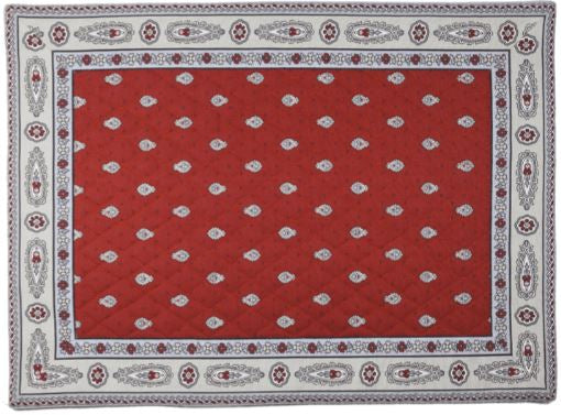 $5.50 MARAT Bastide 18" x 18" Allover Gray Calissons on Burgundy Red Plain Cotton Napkins for Matching Ensemble Sets – Create a Bordeaux Red Wine-Lover’s Tabletop!