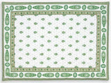 $5.50 MARAT Bastide 18" x 18" Allover Green Calissons on White Plain Cotton Napkins for Matching Ensemble Set – Dress Your Table in French Green & White Garden Style!