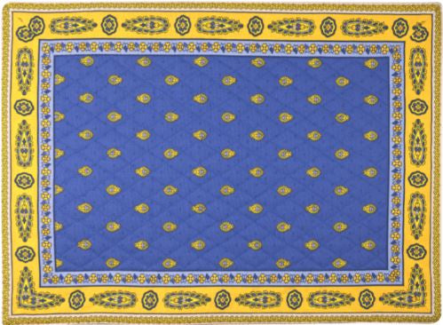 $5.50 MARAT Bastide 18" x 18" Allover Yellow Calissons on Lavender Plain Cotton Napkins for Matching Ensemble Set – Dress Your Table in French Yellow & Lavender Radiance!