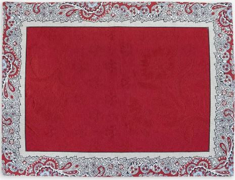 $15 Bastide 19" x 13" Red & Grey Filigree Cadre-Bordered Red Delft Center Placemats  