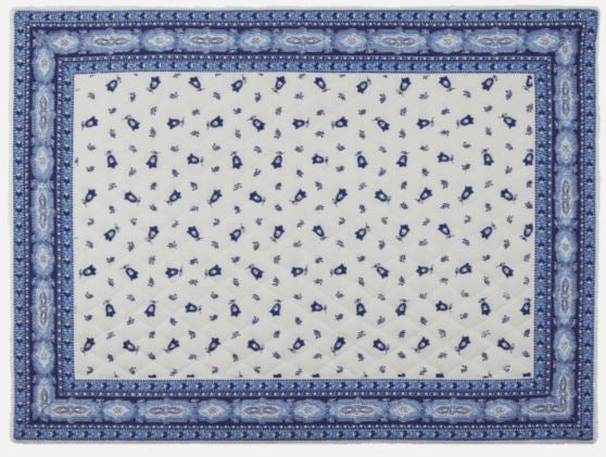 $69 70" Round MARAT Tradition Blue on White Plain Cotton Tablecloth – Most Popular Light Blue Tones Provence Tablecloth!