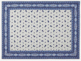 $69 70" Round MARAT Tradition Blue on White Plain Cotton Tablecloth – Most Popular Light Blue Tones Provence Tablecloth!