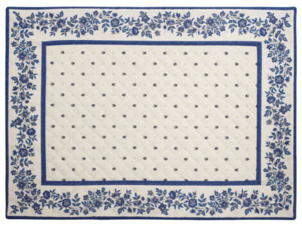 $5.50 Tissus Toselli 18" x 18" Allover Blue Calissons on White Plain Cotton Napkins for Matching Ensemble Sets– Dress Your Table in Classic Provence Blue & White!