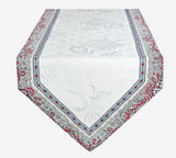 $15 MARAT Bastide 19" x 14" Grey & Red Filigree Border Placemat with White Delft Center 