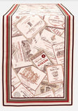 $49 68" x 20" French Provence Red Wines TitlesJacquard Table Runner Red & Grey