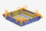$15 MARAT Bastide 8" x 8" Lavender & Yellow TIDY Fabric Bread Basket in Coated Cotton - Add Elegance with French Country Bread Baskets
