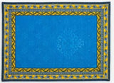 $15 Avignon 19" x 13" Blue Cadre-Bordered Placemat – Blue Delft Center with Provençal Blue & Yellow Border