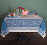 $95 64" Sq 2-4 Place 8-Pcs Ensemble Set of 1-Plain Cotton Tablecloth +4 Matching Napkins +1 Tidy Fabric Bread Basket -– Embrace the Regal Parisian Chateaux Look!