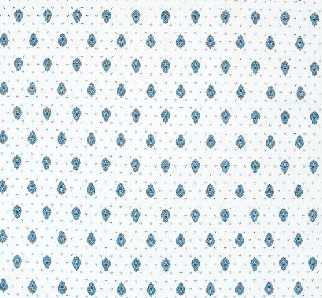 French Provence Marat Bastide Allover Blue Calissons on White 18" x 18" Napkins in Plain Cotton